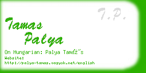 tamas palya business card